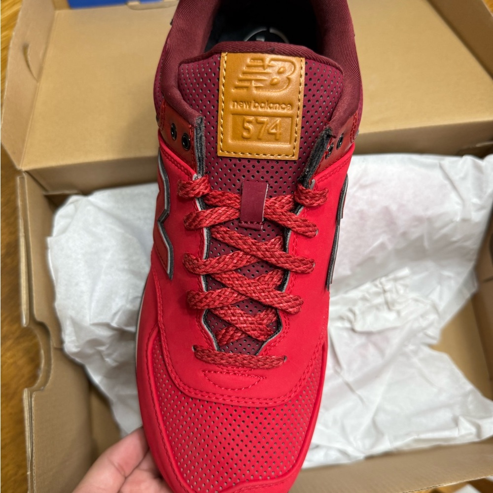 New Balance Men's 574 Burgundy and Red Sneakers obo